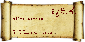 Őry Attila névjegykártya